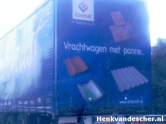 Vrachtwagen met panne...