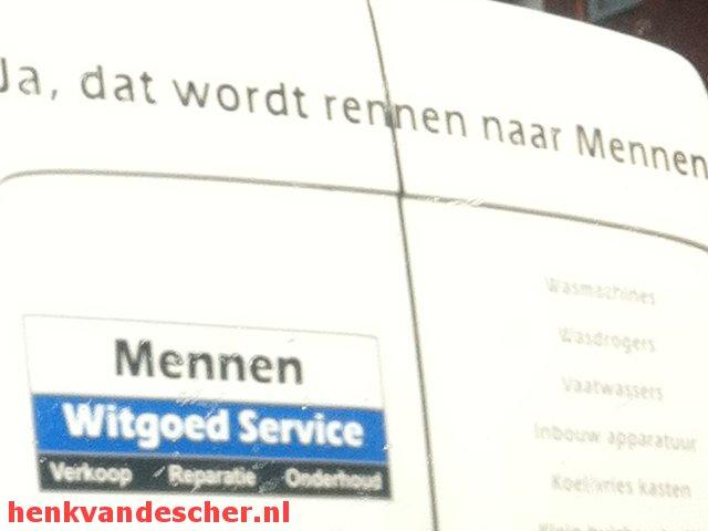 Mennen witgoed service :: Ja, dat wordt rennen naar Mennen