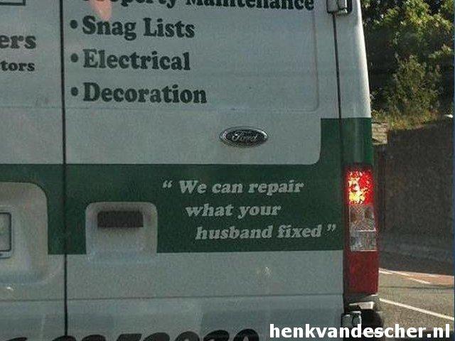 Onbekend :: We can repair what your husband fixed