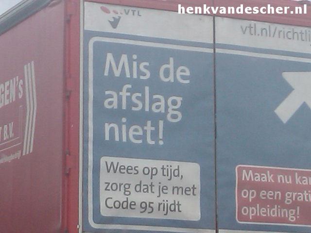 Code 95 :: Wees op tijd, zorg dat je met code 95 rijdt